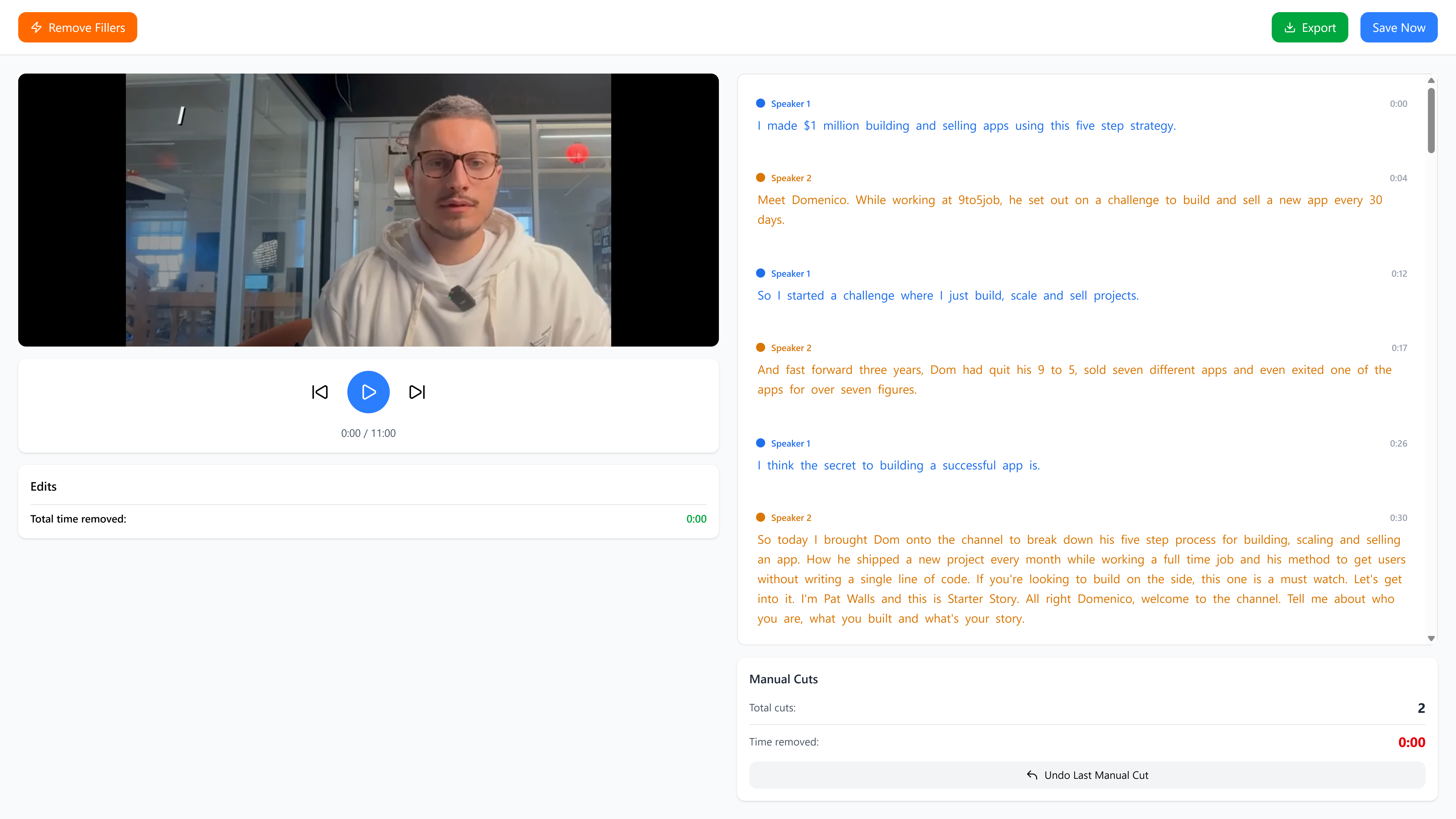 ContentKit Transcript Editor